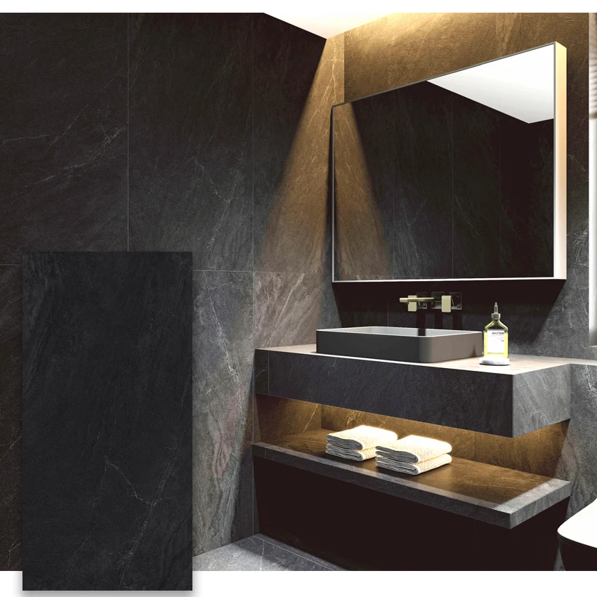 house 60x120 porcelain matt rustic black ceramic floor tiles for kitchen wall manufacturing plant