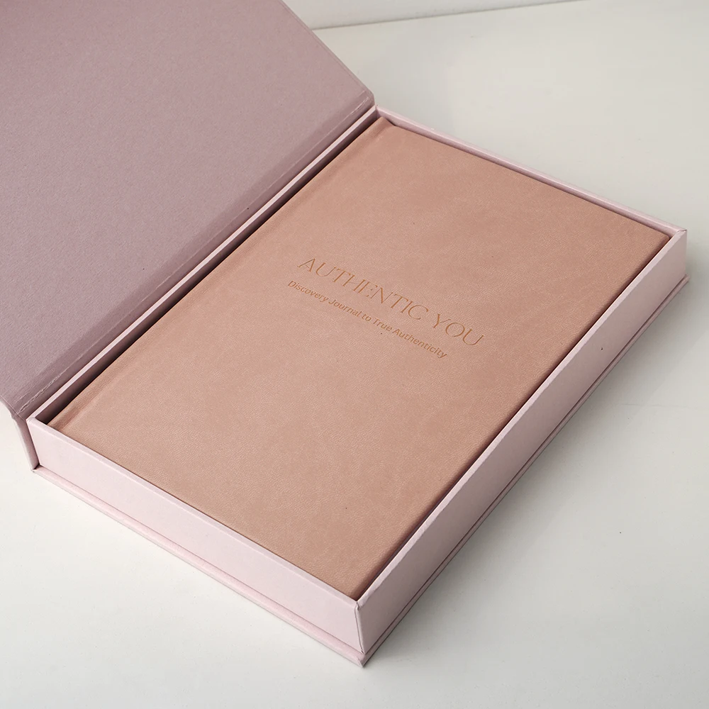 Wholesale Custom Printing Hardcover Planner PU Leather Manifest Authentic Journal Notebook With Gift Box