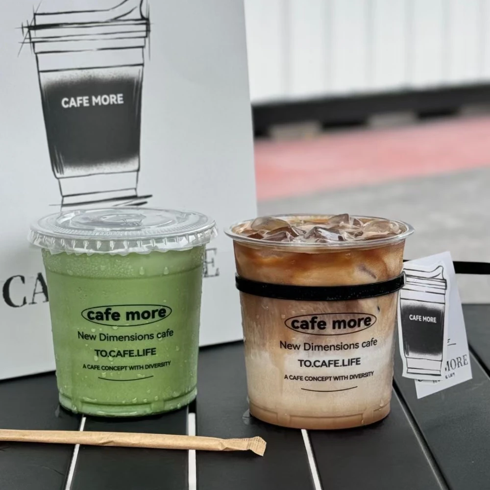 Takeaway transparent disposable plastic cup packaging 16oz ice drink cups logo printed pet glasses