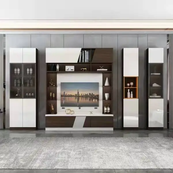 Modern Design Marble Tv Stand Wall Unit Home Storage Display Wooden Tv Cabinet Luxury Living Room Furniture
