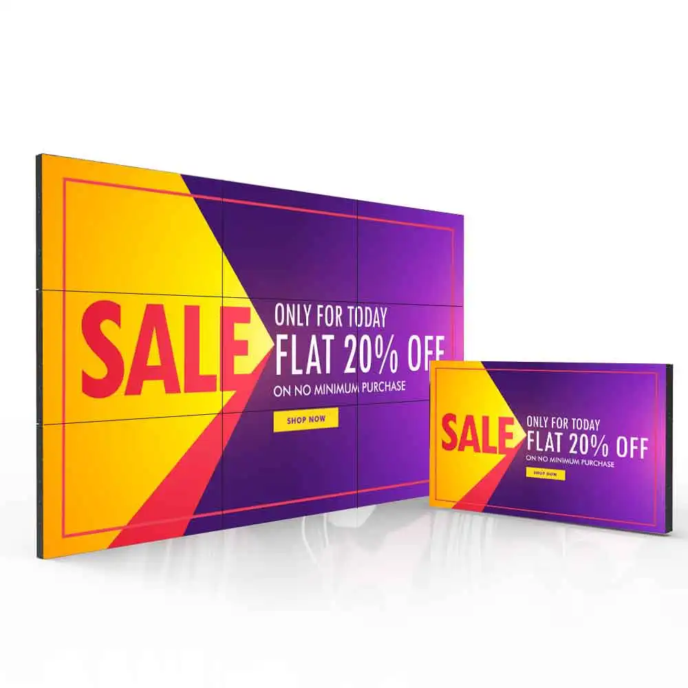 46 49 55 inch indoor video wall 500cd Brightness HD display Ultra narrow edge 3x3 splicing screens DID LCD video wall