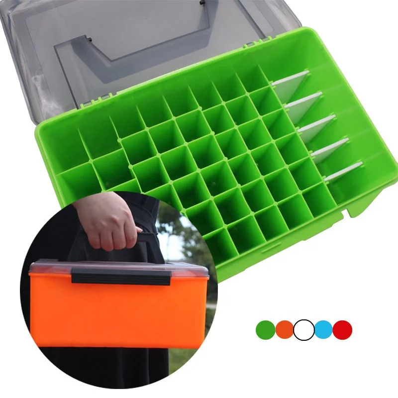 OEM and on stocks five-color 52-grid portable frosted bait box accessories storage box deepening bait box