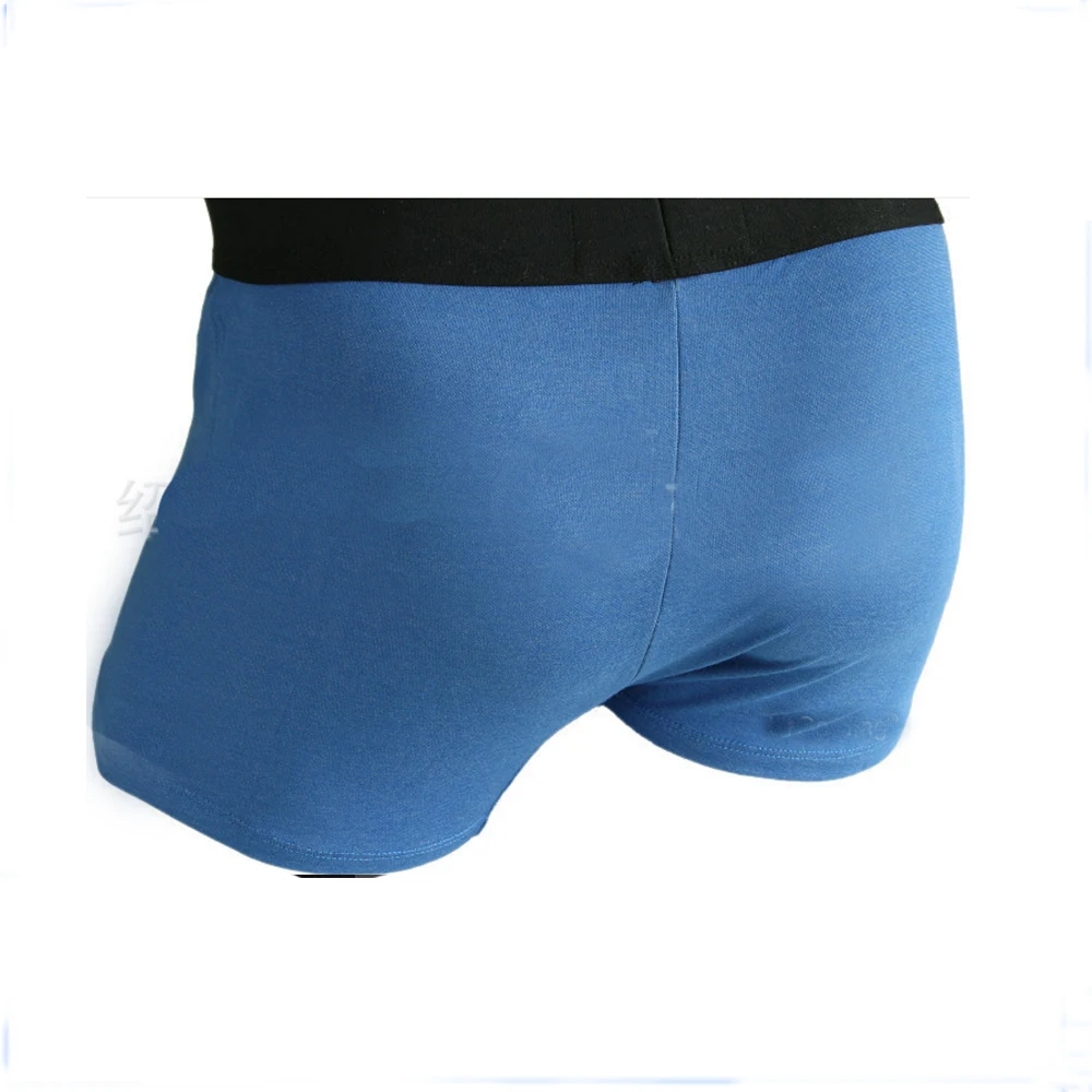 plain black cotton MEN UNDERWEAR BOXER BRIEFS ANTI-RADIATION PROTECTION SHIELD SHORT
