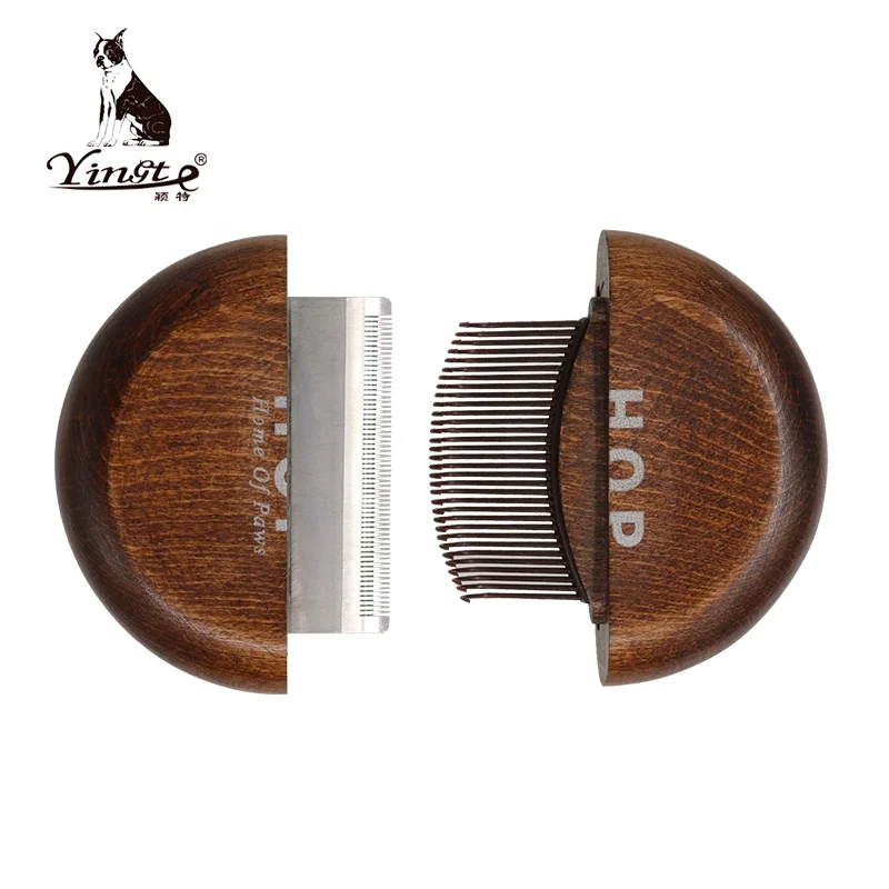 
Factory Wholesale High Quality Shell Shape Double-Duty Pet Cat Dog Hair Flea Grooming Comb With Deshedding Tool 