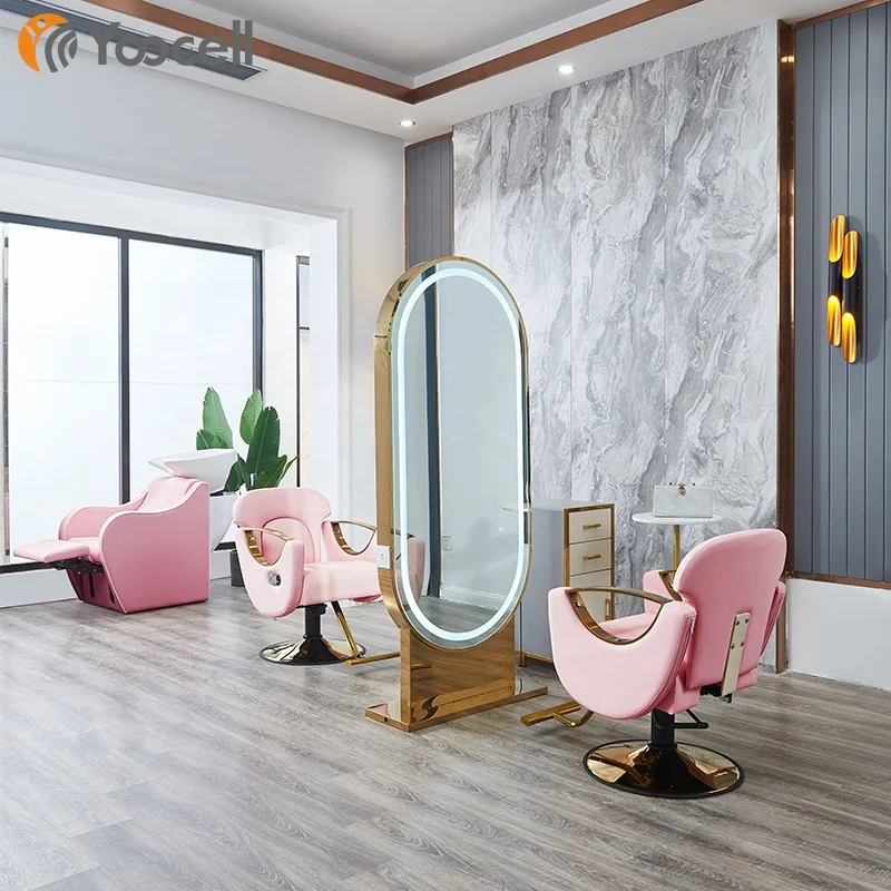 
Yoocell hairdressing salon chairs styling shampoo chair mirror trolley for beauty salon and hair equipment 