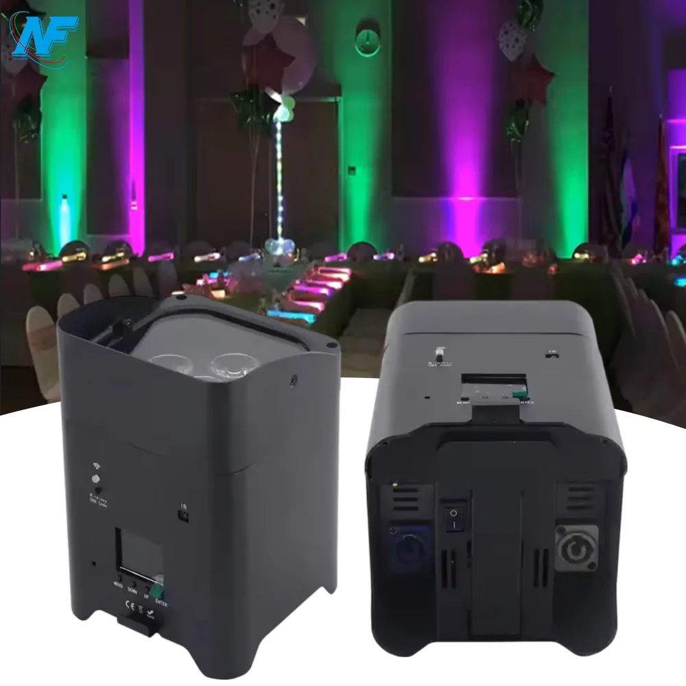 Wireless Control DMX 6*18W RGBWA UV 6in1 Battery Powered Uplight LED Par Light for Wedding DJ Party