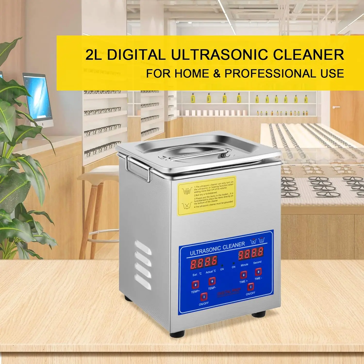 OGMIE Portable 2L 60W 40Khz Household Ultrasonic Cleaner Jewelry for Cleaning Jewelry Glasses Dentures Razors Small Parts etc