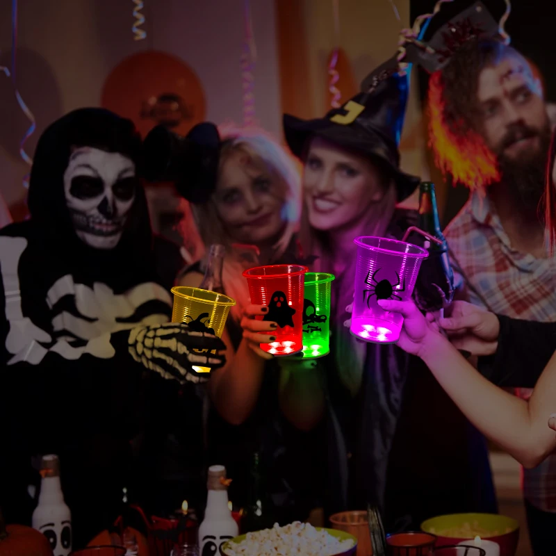 Glow Party Led Coaster Lights Pad Mat Halloween Led Cup Coaster for Holiday Nightclub Bar Party Led Coasters Lights for Bottles