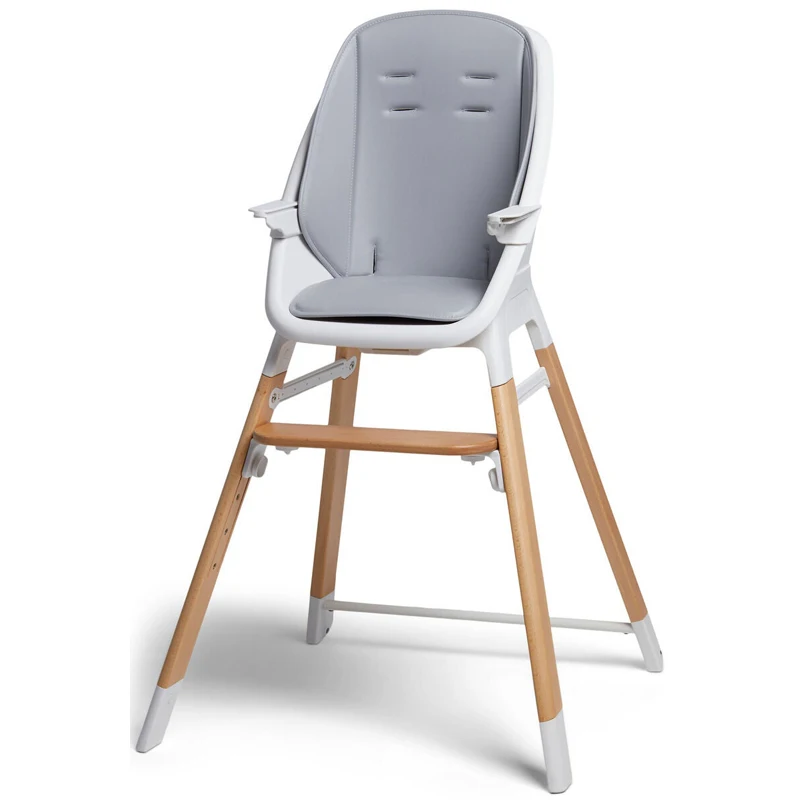 2-in-1 High Quality Baby Wooden High Chair with 5-point Safety Belt For Baby Feeding