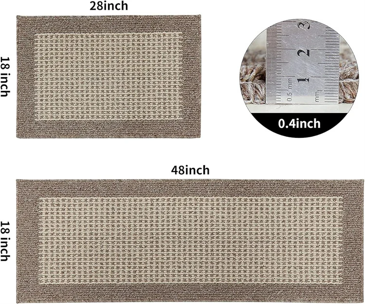 Waterproof Floor Mat Kitchen Runner Stain Resistant Anti Slip Kitchen area Rugs and Mats Washable 2 piece set