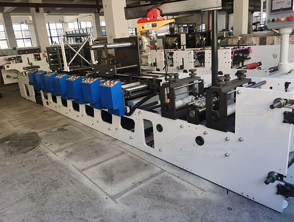 ZY-350P 6 Color Narrow Web Servo Motor Petal Type Intermittent Flexo Flexographic Printing Machine