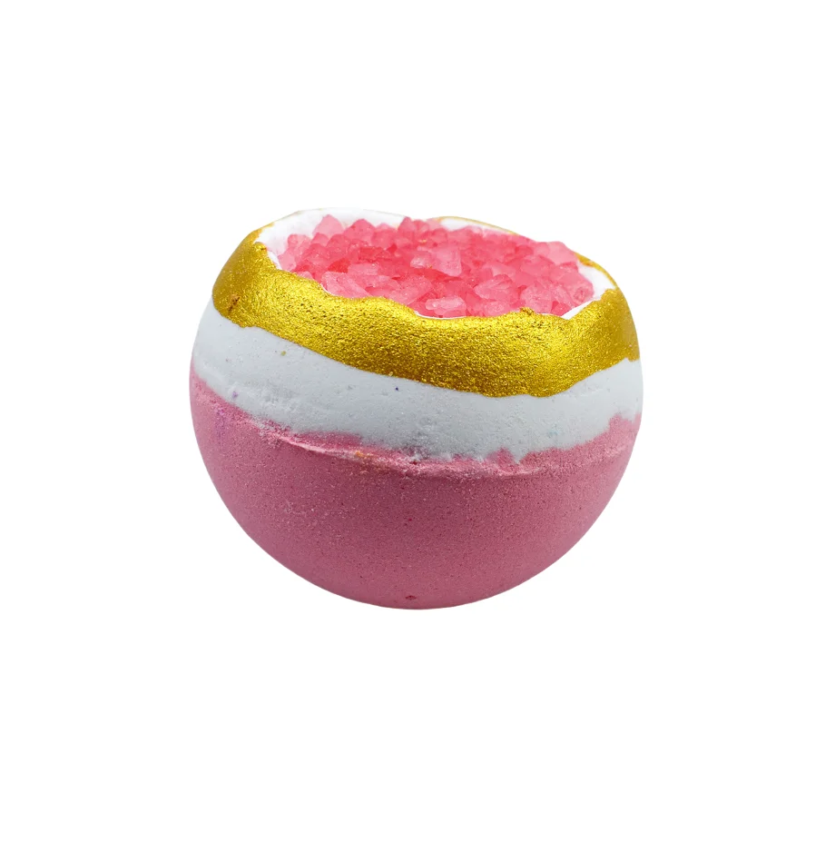 High Quality Natural Bubble Fizziy Colorful Volcano mineral crystal salt hemispherical open bath salt Vegan Natural Bath Bomb