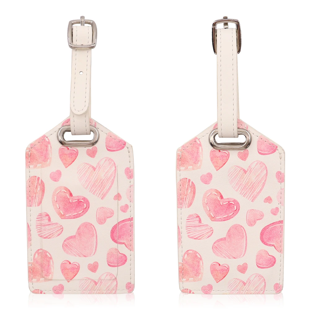 OEM Custom LOGO Printed Name Logo Soft PU Leather Luggage Tag Label Bag Pendant Handbag Portable Travel Name ID Address Tag