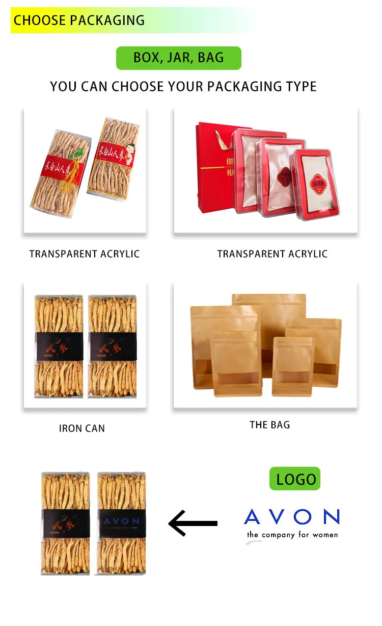 Natural Organic Wild Panax Ginseng Root Dried Red Korean Ginseng Extract Whole Ginseng Root