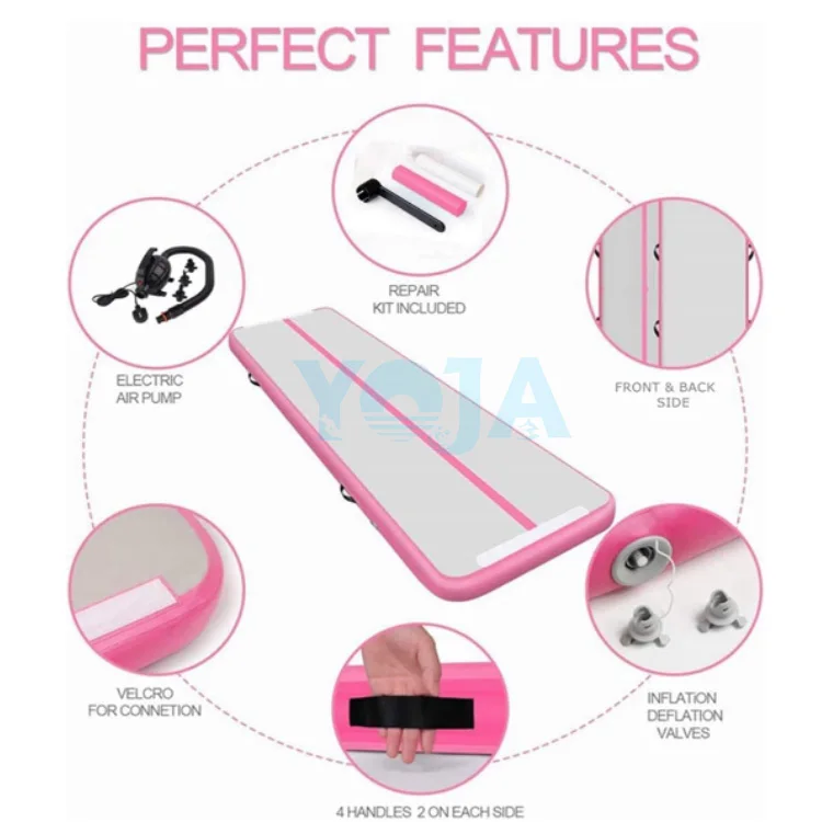 Cheap  inflatable air track Gymnastics Factory Custom Logo Tumbling Mat Air Floor airtrack 6m/8m/10m/12m/15m/20m