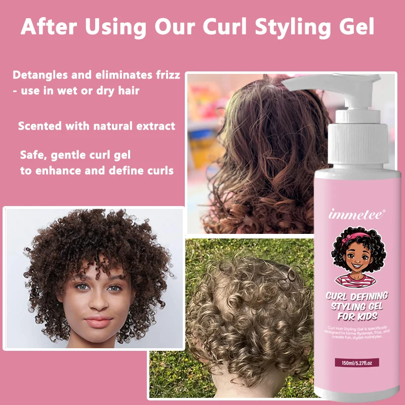 Kids Hair Gel Organic Moisturizing Defining Hair Curling Cream Strong Hold briads Hair Styling Gel For kids