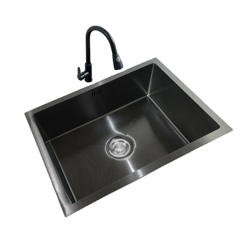 LW-5843S Best selling single bowl SUS304 stainless steel 16 gauge granite restaurant kitchen handmade ss sink