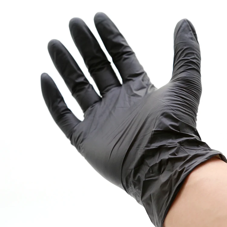 China wholesale black nitrile gloves powder free nitrile industrial gloves supplier