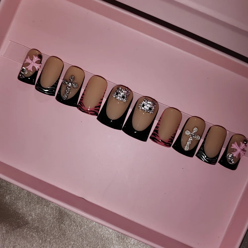 Handmade Pink Nails Press On High Quality 3D Acrylic Wholesale Luxury Custom Press On Nails