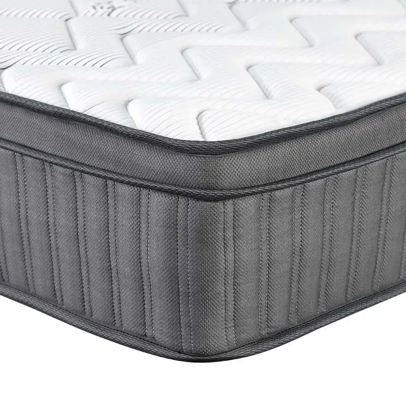 Boxspring Steel Wire Compress Grid Polyester Jacquard Fabric Pocket Spring Mattress Memory Foam Mattress