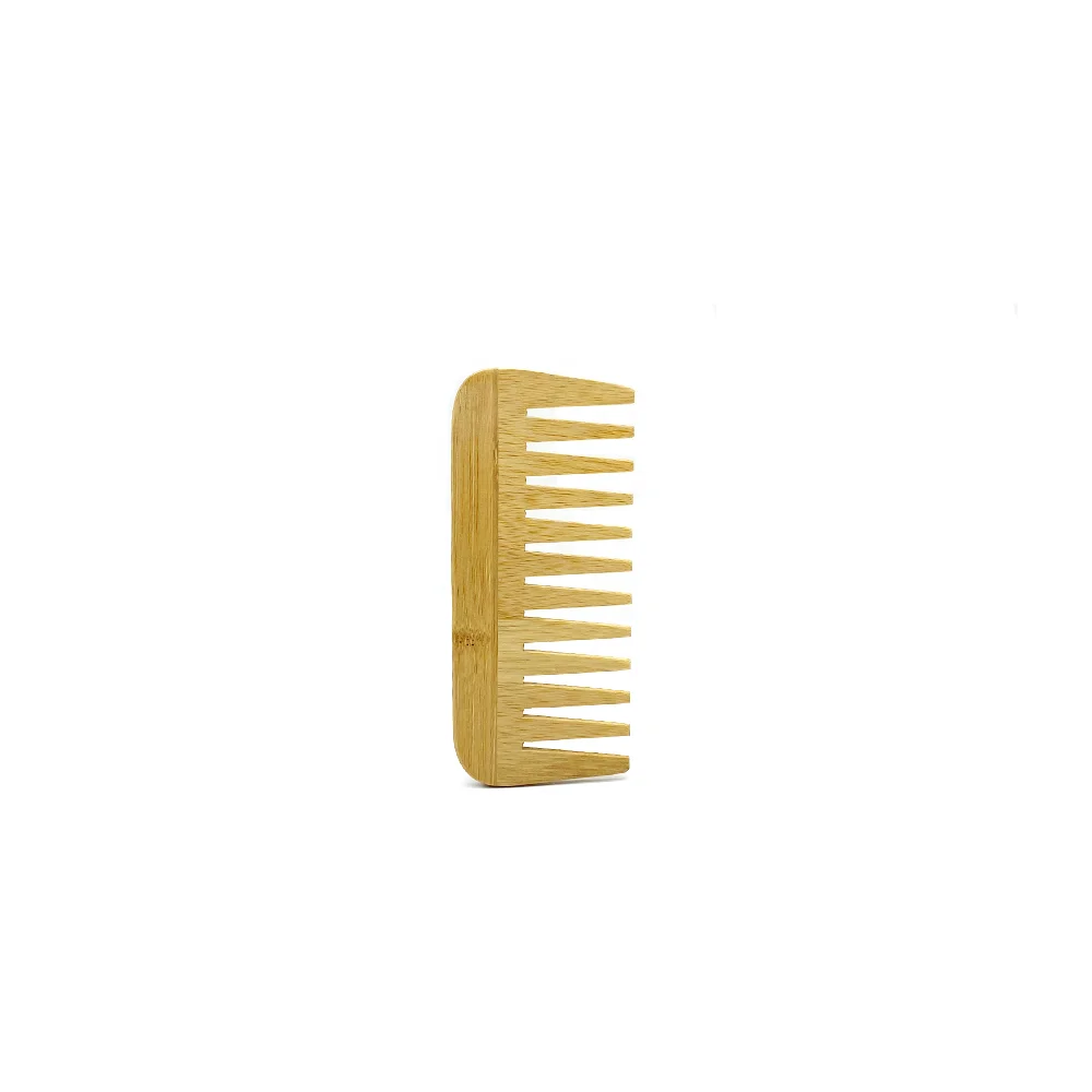 Anti Static Wide Tooth Hair Comb with Logo Natural Bamboo Comb for Hair Styling and Massage
