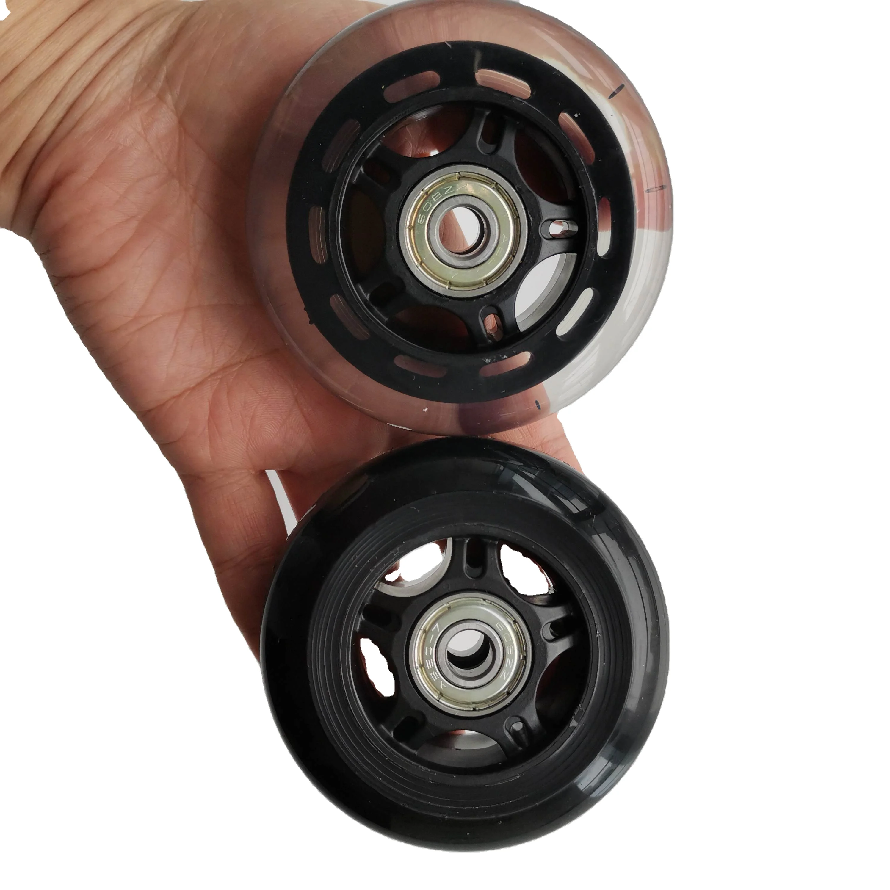 72mm factory offer high rebound inline skate wheel PU roller with 608 bearing