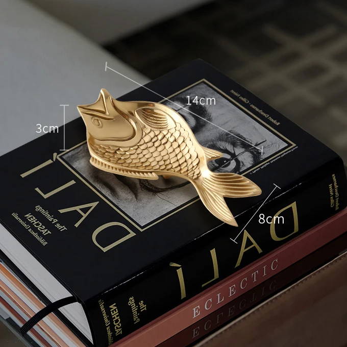 Nordic Tray Creative Brass Goldfish Fruit Tray Living Room Kitchen Wine Cabinet Decoration Ornament Candy Storage Plate
