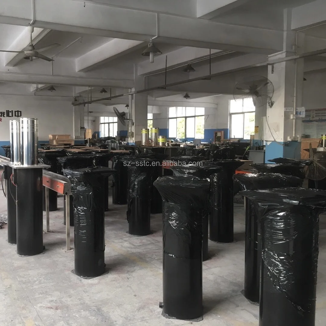 Retractable parking hydraulic rising bollard automatic bollard with light