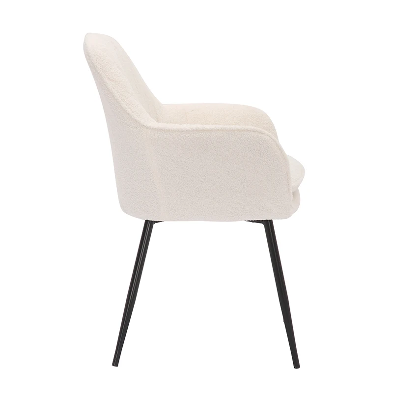 Vanity Upholstered White Wool  Dinning Coffee Chair Italian Modern Chesterfield Patio pu Leather Tufted Upholstered