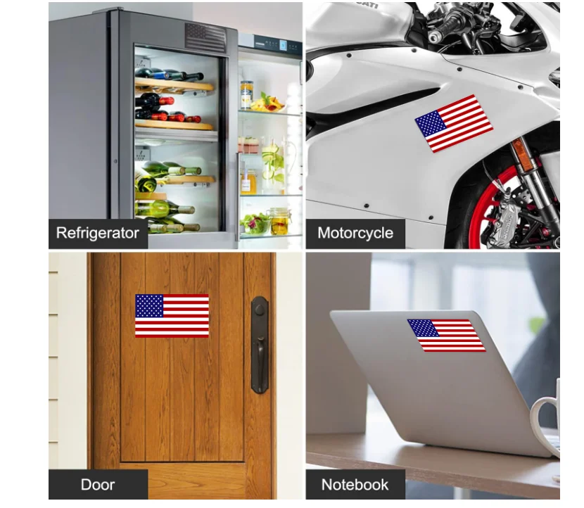 American Flag 5*3 inches Decal Durable waterproof decal Patriotic Vinyl Classic Flag Sticker for Vehicles