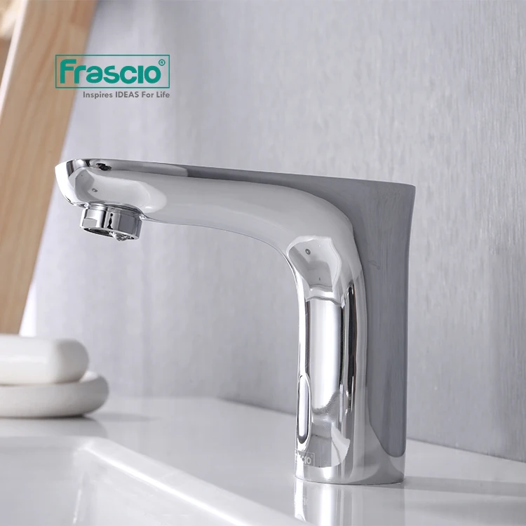 Frascio Hot Sale Faucet Sensor Chrome Plating Brass Sensor Wash Basin Faucet For Deck Mounted Automatic Touch Sensor Faucet