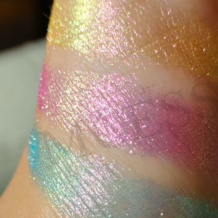 Brand MCESS FREE SAMPLES chameleon multichrome loose glittery eyeshadow lip gloss makeup cosmetics pigments