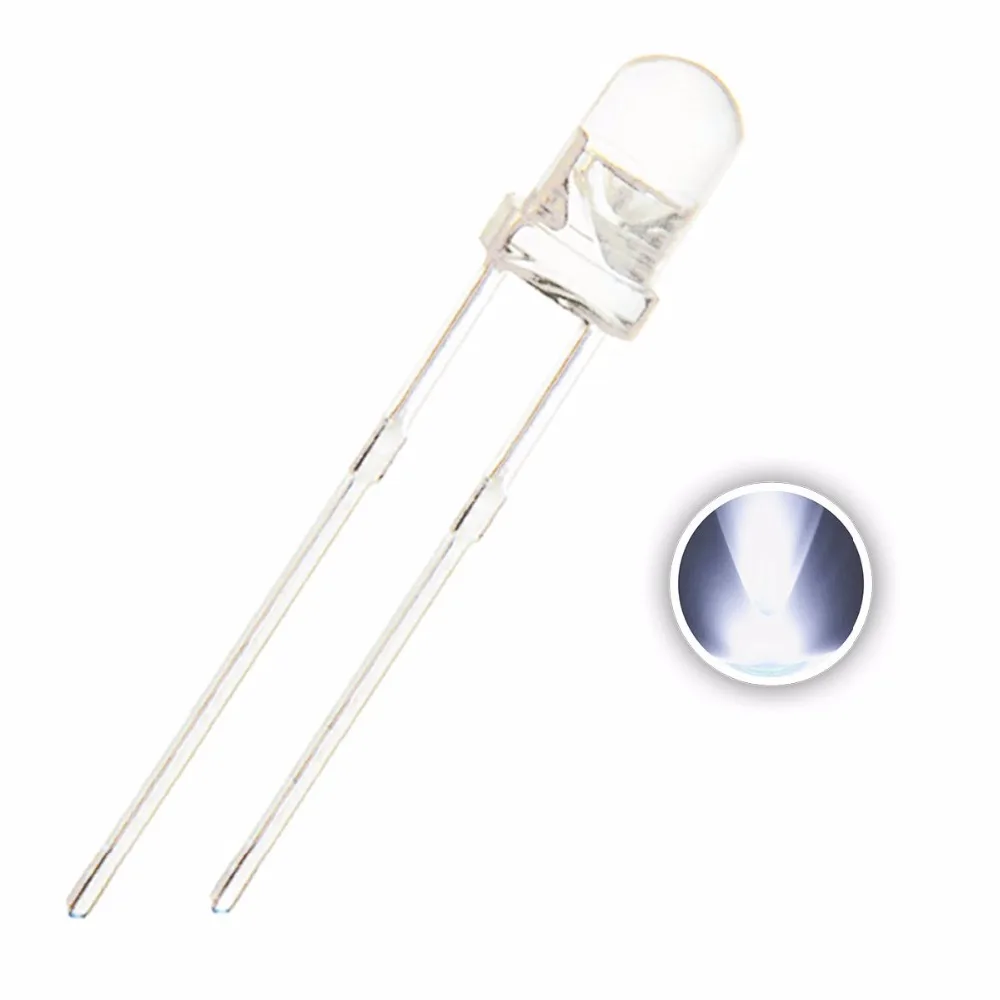 LED 3mm 5mm 3000K Warm White Clear Lens Round Transparent LED Light Emitting Diode Lamp Free samples free sample