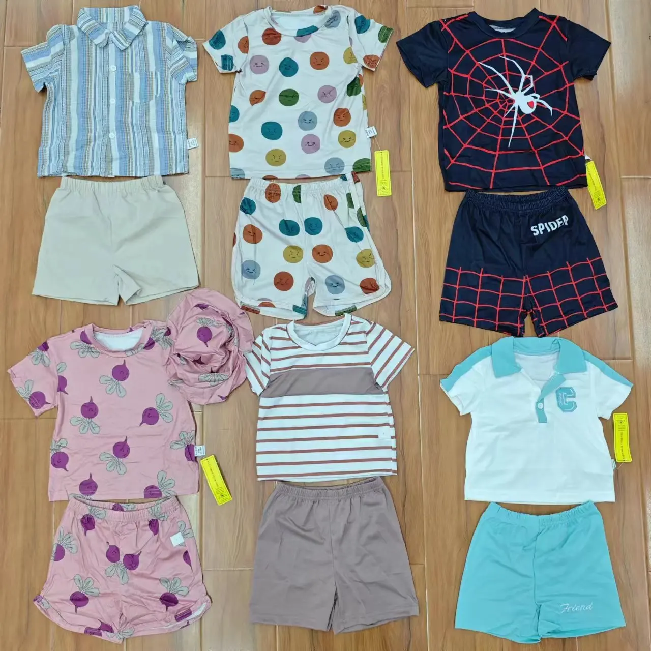 Newborn Baby Pajamas clothing sets baby Summer Short Sleeve Tops Boys Girls Outfits 2 Pieces overstock assorted leftover surplus