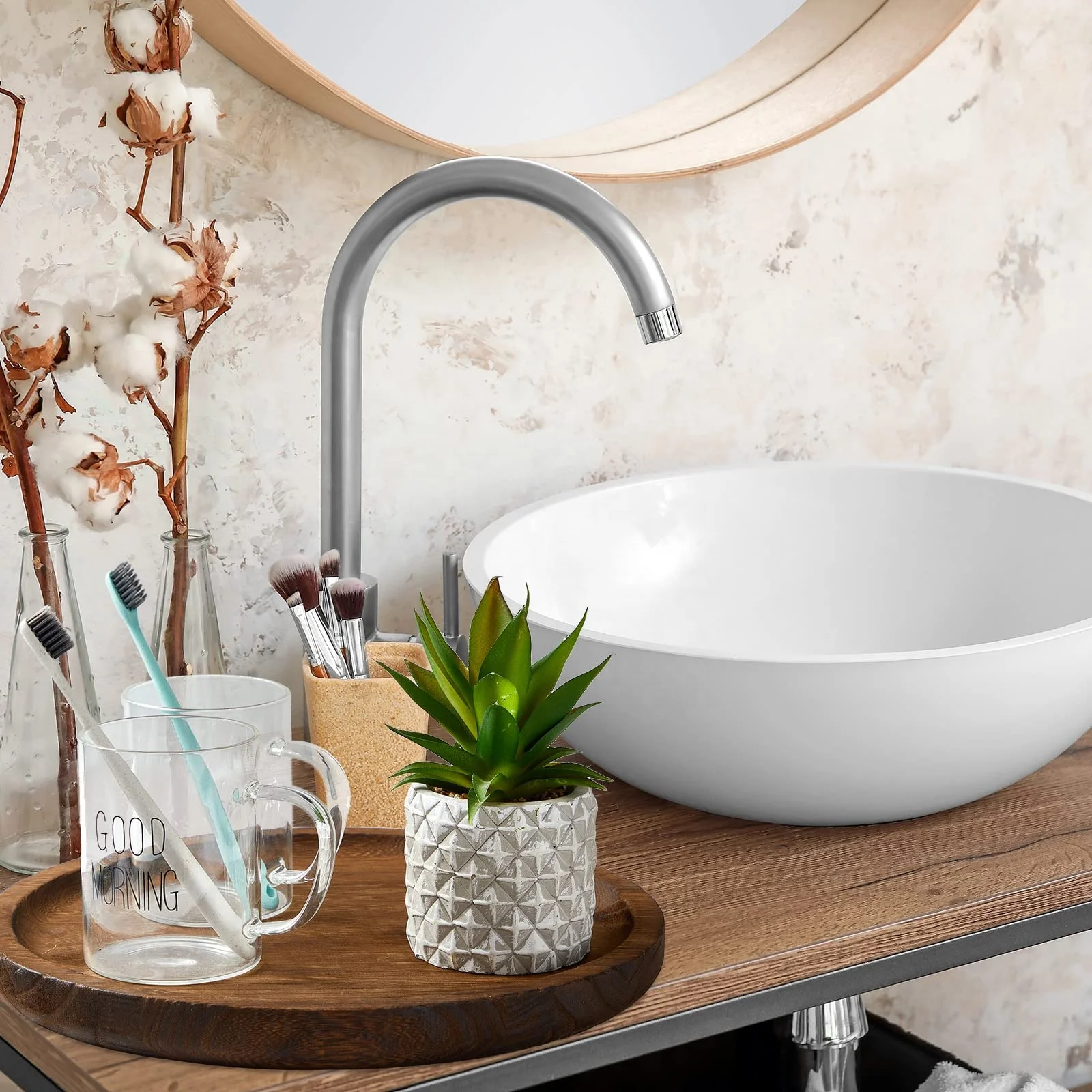 Christmas coffee table candles 2 Pack Round Wooden Tray Rustic Candle Holder Tray Brown Wood Serving Tray