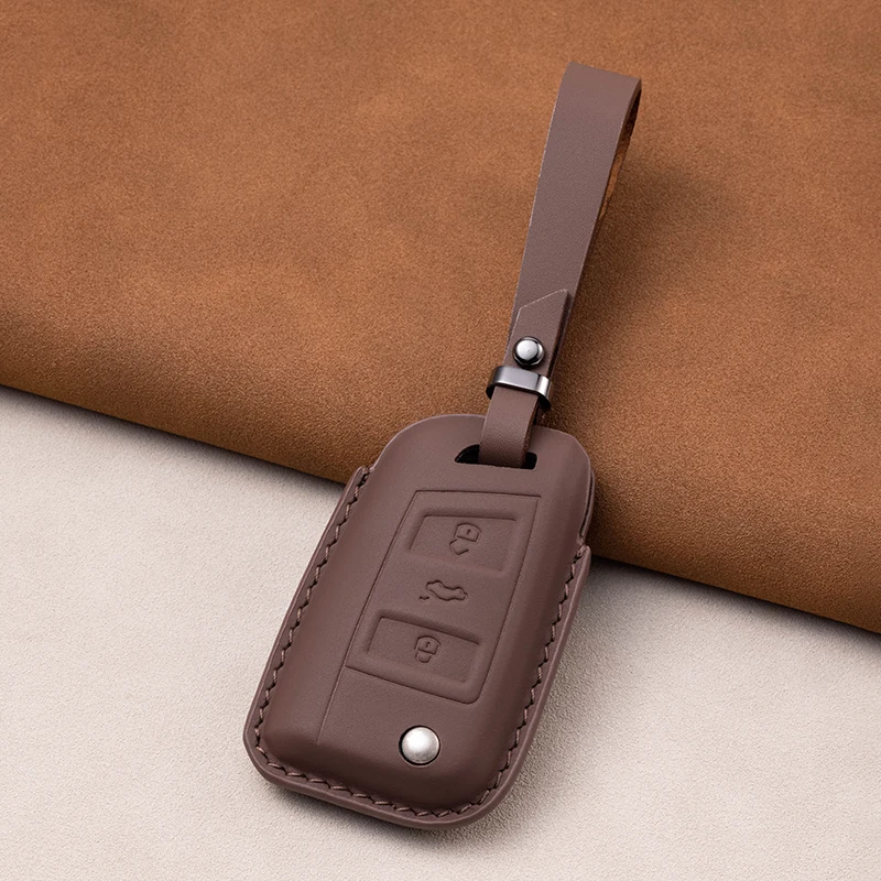 The source manufacturer is suitable for Volkswagen Passat car key cases made of genuine cowhide