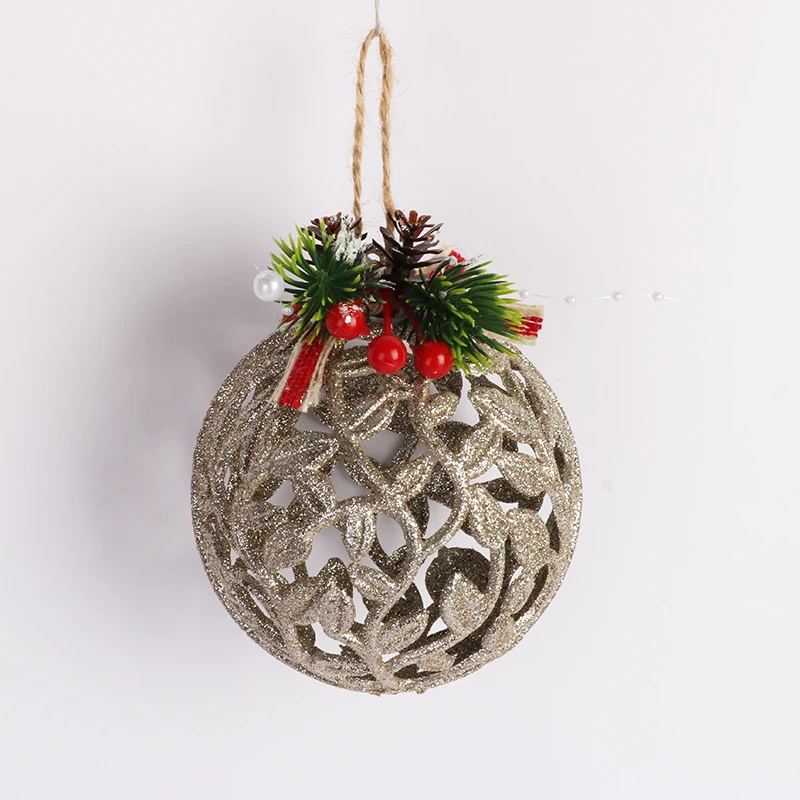 The newly designed hollowed-out 10cm Christmas ball Pinecone decorated Christmas ball and Christmas tree decorations