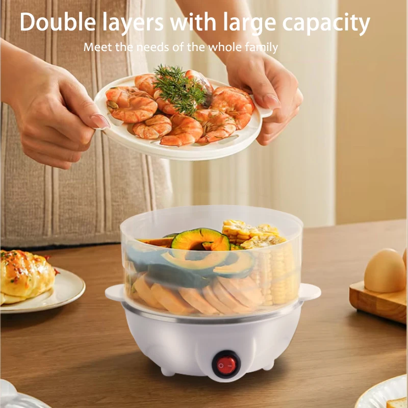 Factory automatic power off Electric Portable Automatic Mini food steamer breakfast machine Home Use egg boilers cooker