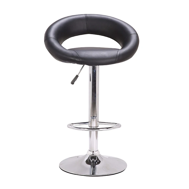 Bar Chair Design Hydraulic Lift Rod 360 Degree Rotation Leather White Upholstered Bar Stool
