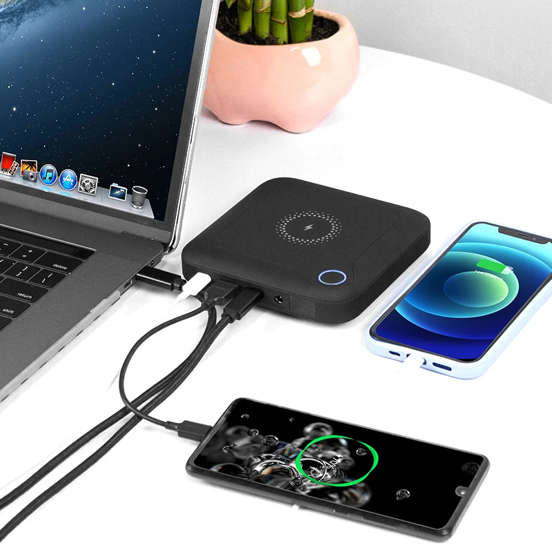  Новинка 2021 портативное зарядное устройство usb c для ноутбука внешний аккумулятор pd 60 Вт 24000 мАч