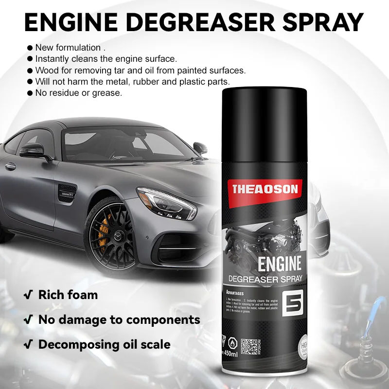 Theaoson 450ml Engine Degreaser Cleaner Spray and Degreaser for Cleaning Grease and Grime