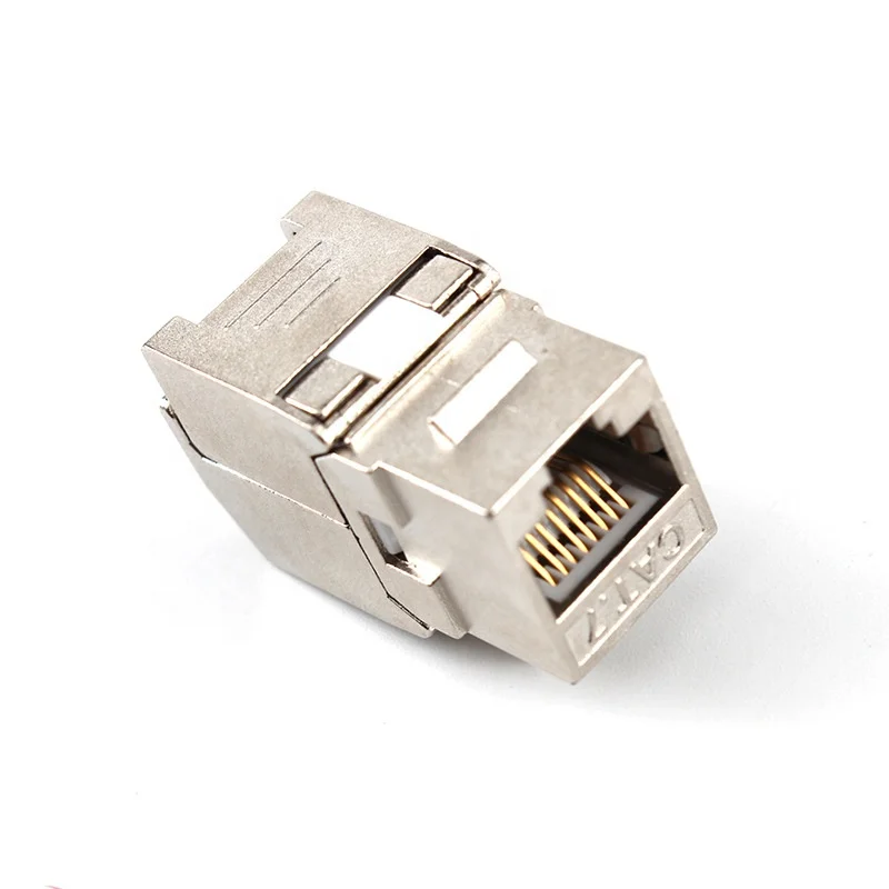 Cat6A 180degree network cat6a FTP ethernet module rj45 cat6 keyston jack coupler Shielded keystone jack