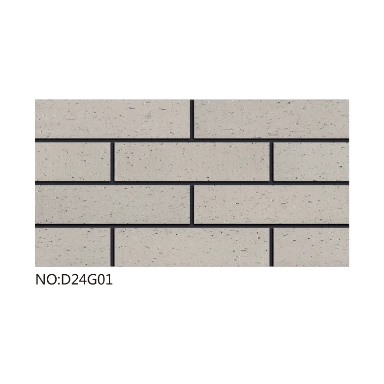 Custom long format terracotta grey brick facade decoration nature clay exterior brick wall panels