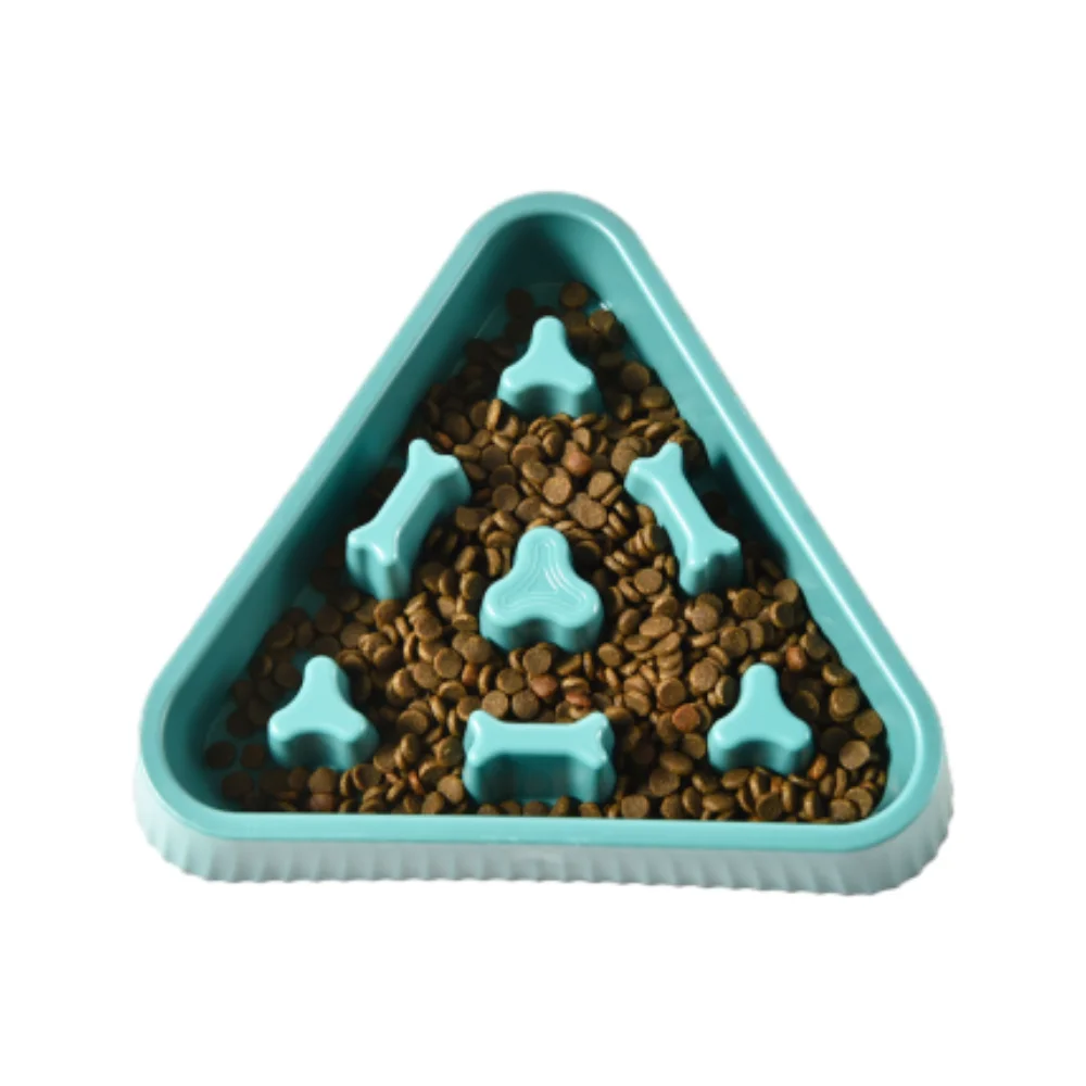 Dog Bowl Slow Feeder 2024 New Design Pet Products Dog Cat Feeder Triangular Durable Pp Material Dog Bowl Slow Feeder