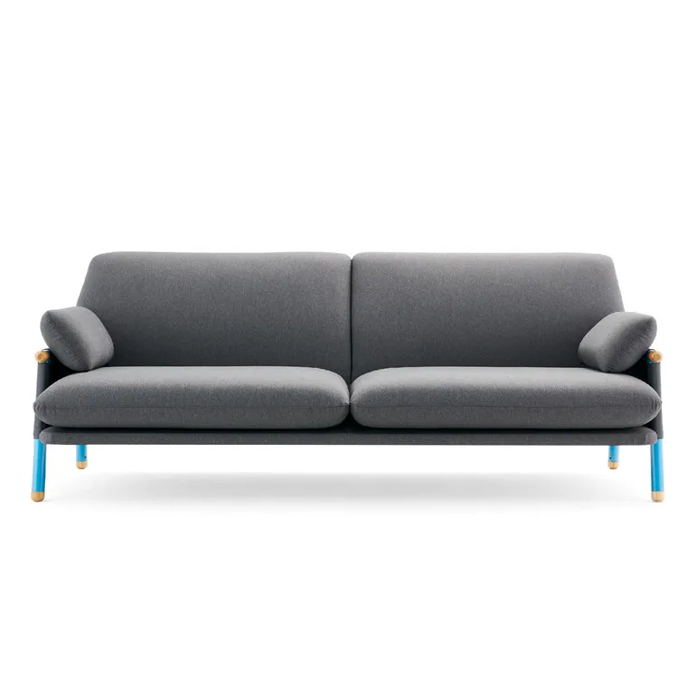 Nordic Modern Design Leather Sofa Small Apartment Living Hall Light Luxury Lounge Sofa