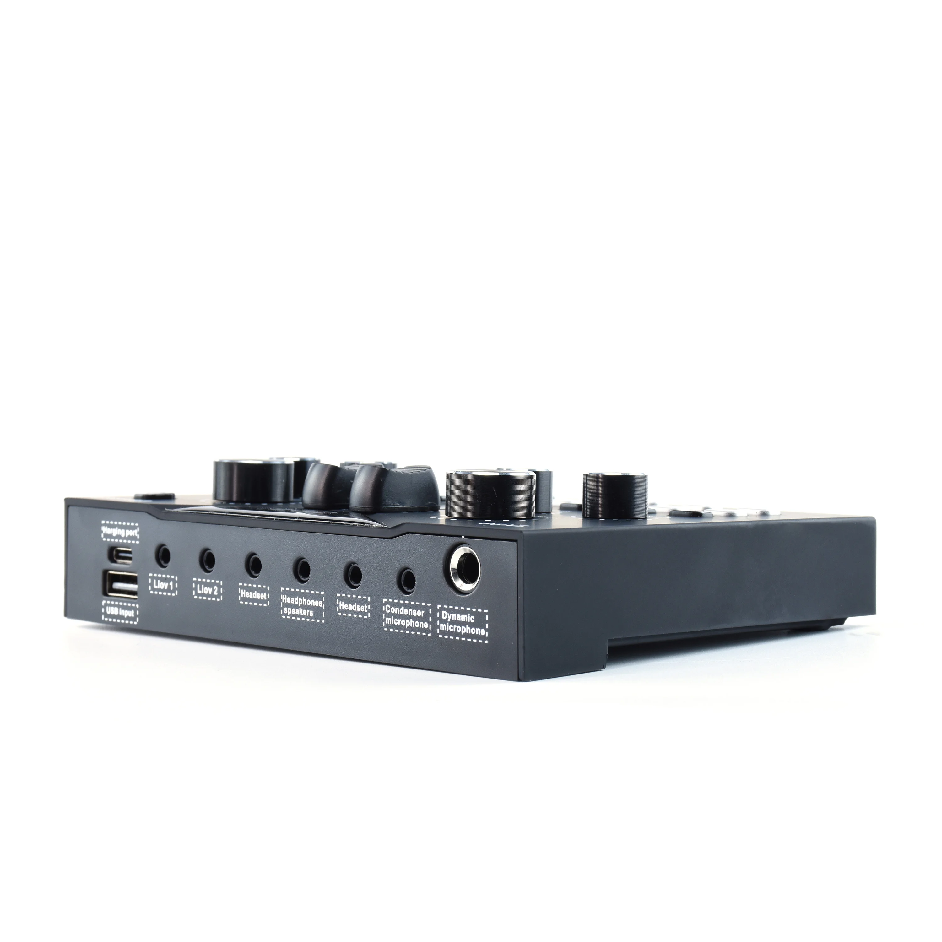 portable 2 channel indoor home karaoke set mixer with 6 output for home theatre system wireless karaoke sound card