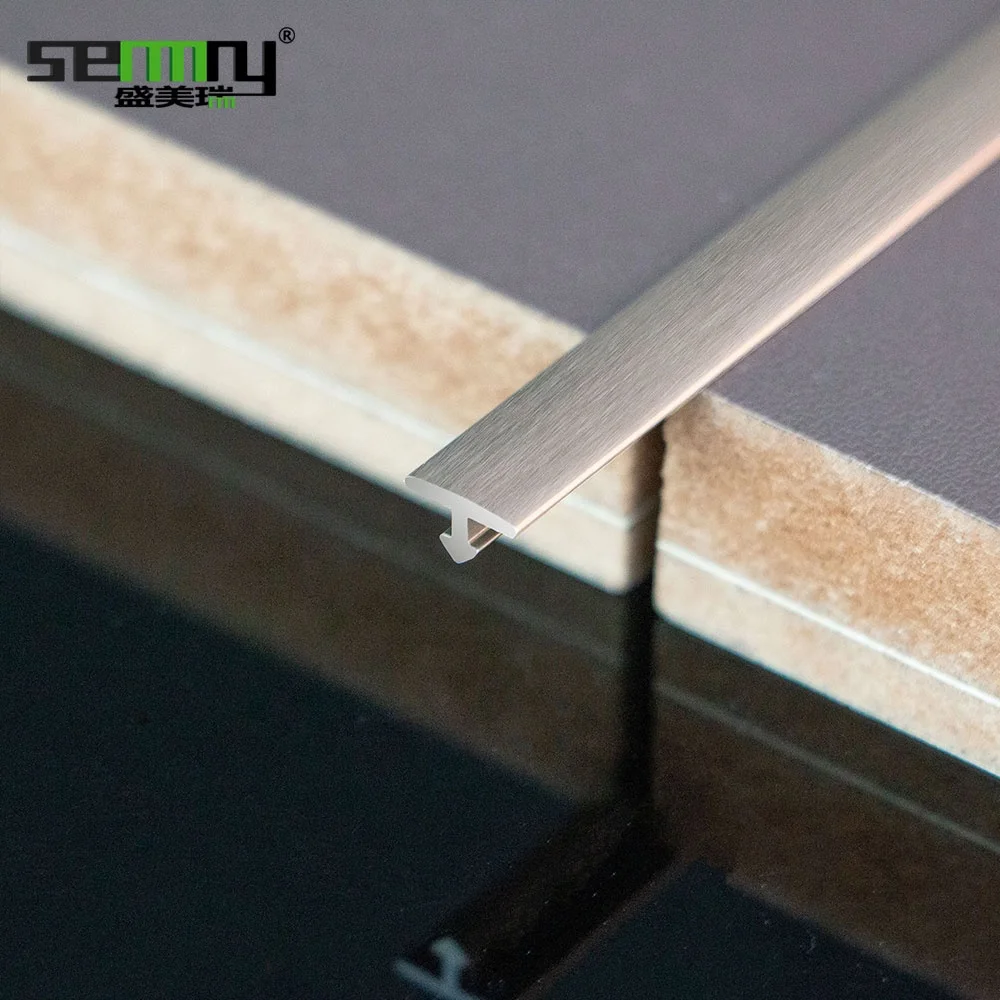 Cover Aluminum Tile Trim Strip Decorative Wall Trim Aluminum Profiles T Shape Flooring Tile Accessories