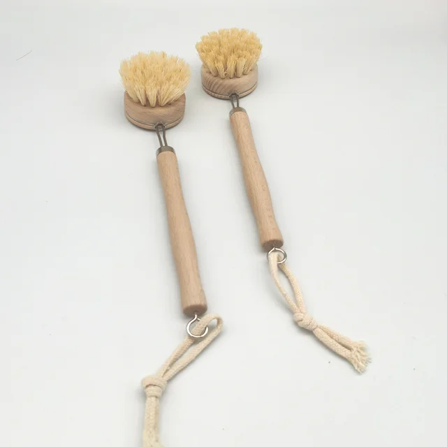 Household kit Set Floor Vegetable Dish Bottle Pot Brush Sisal Cleaning Brush Fibre Wooden Natural All Masthome Eco Friendly 5pcs