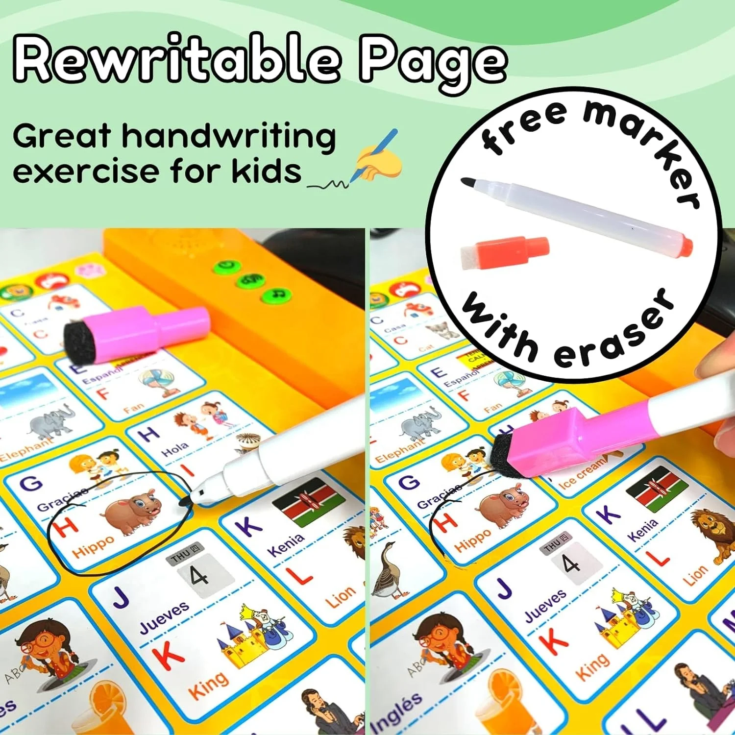 Interactive Educational Electronic Book Bilingual Toys Spanish English Talking Sound Books