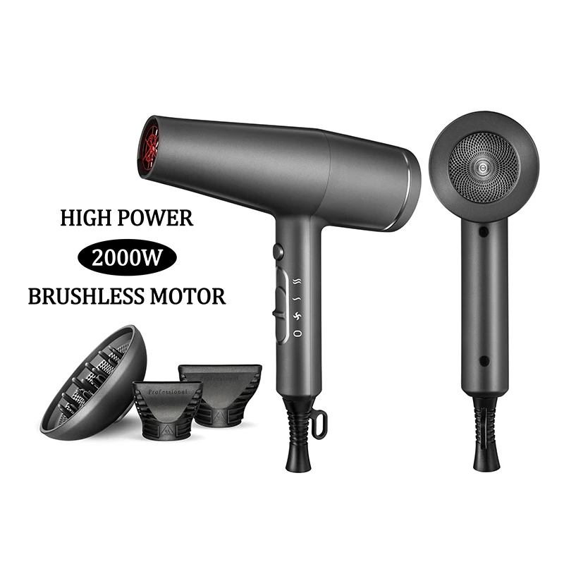 Brushless Motor 2000w High Power Custom Logo Hair Dryers Manufacturer Wholesale 3 In 1 Portable  Hair Dryer